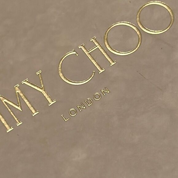Jimmy Choo Small Square Box Light Gray Gold Lettering Luxury Storage Decor - Picture 10 of 10